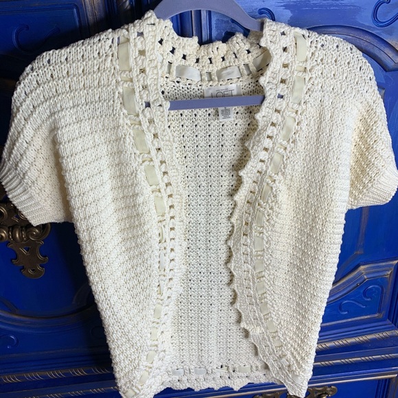 Ann Taylor Sweaters - Vintage Ann Taylor Loft Knit Open Cardigan Small